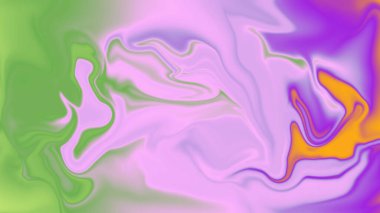 Girdap Mor Yeşil ve Turuncu Derece Soyut Arkaplanlı Canlı Sıvı Mermer Deseni