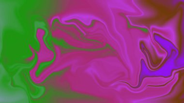 Canlı Yeşil Fuchsia ve Mor Girdap Psikedelik Mermer Efektli Soyut Sıvı Sanatı