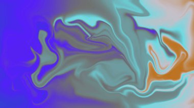 Mor deniz mavisi ve turuncu girdap desenli soyut sıvı dokuyu büyülüyor.