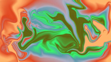 Değişken sıvı soyut arkaplan, turuncu yeşil ve mavi sıvı dokuları var.