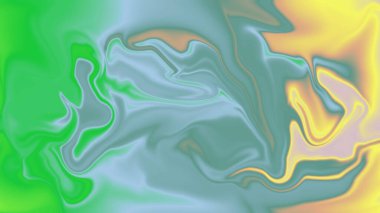 Girdap yeşil mavi ve sarı mermer sıvı efektli soyut sıvı gradyan