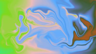 Rüya gibi ruhani bir sanatsal kompozisyonda birbirine karışan soyut kıvrımlı renkler.