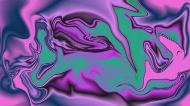 Canlı pembe mor ve deniz mavisi renginde soyut kıvrımlı mermer.