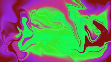 Neon yeşil mor ve kırmızı karışımlı parlak ve soyut girdaplar.