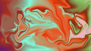 Turuncu ve deniz mavisi renkli kıvrımlar pürüzsüz bir şekilde birbirine karışıyor.