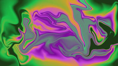 Mor yeşil ve turuncu soyut renk sanatının canlı psikedelik girdapları