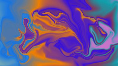 Psikedelik renklerle ve akışkan sanatsal hareketlerle dolu hareketli soyut sanat