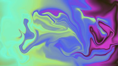 Neon renklerin kıvrımlı kıvrımları pürüzsüz bir şekilde birbirine karışıyor.
