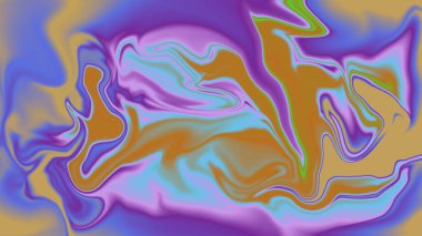 Mor mavi turuncu ve sarı soyut dizaynlı canlı psikedelik girdaplar