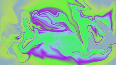 Neon yeşil ve mor soyut sanat eserlerinden oluşan canlı psikedelik girdaplar