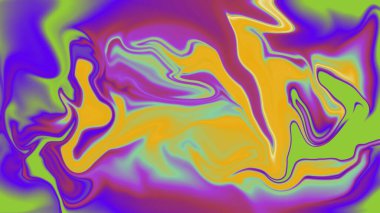 Soyut psikedelik kıvrımlı renkler canlı sıvı mermer efektiyle harmanlanıyor