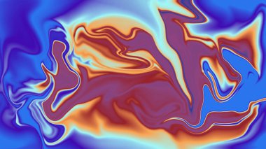 Elektrik mavisi ve turuncu renkler içeren hareketli ve soyut sanat eserleri