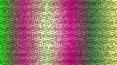 Yeşil, pembe ve sarı renkli gradyan içeren hareketli soyut mozaik arkaplan.