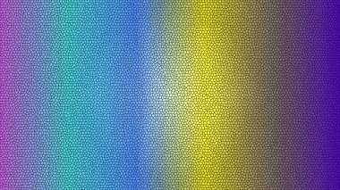 Benzersiz mozaik dokusu ve geometrik deseni olan soyut canlı gradyan arkaplan.