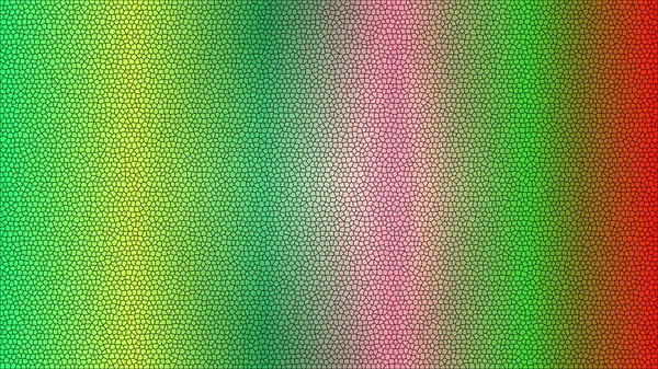 Canlı soyut hücresel mozaik mozaik desen, yeşilden kırmızıya pürüzsüz bir renk eğimine sahip.