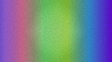 Küçük çokgen şekiller ve dinamik renk spektrumuna sahip desenli soyut arkaplan.