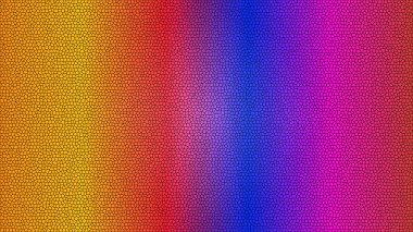 Sarı, kırmızı, mavi ve mor renkli canlı bir gradyan içeren soyut mozaik doku..