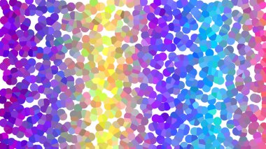 Küçük, düzensiz renkli noktaların hareketli mozaiği dinamik bir tayf gradyanı oluşturur.