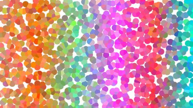 Renkli noktalar ve soyut şekiller içeren canlı dijital sanat eserleri.