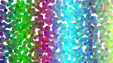 Renkli düzensiz şekiller ve noktalardan oluşan pürüzsüz bir gradyan ile canlı soyut arkaplan.
