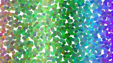 Renk eğimine sahip düzensiz noktalardan oluşan canlı bir mozaik içeren soyut arkaplan