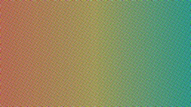 Canlı yarım ton deseni, ılık kırmızıdan serin mavi renge kusursuz bir gradyan oluşturuyor.