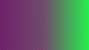 Dinamik yarım ton gradyanı canlı mordan parlak yeşile, soyut doku yaratır..