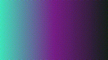 Yarım ton nokta gradyanı olan soyut arkaplan canlı cyan 'dan zengin mor' a.