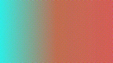 Kırmızı renk karışımı ve nokta desenli turkuaz içeren dinamik yarım ton gradyan arkaplan