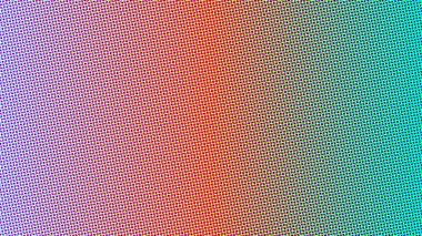 Canlı bir renk gradyanı üzerinde pürüzsüz bir yarım ton nokta deseni içeren soyut bir arkaplan.