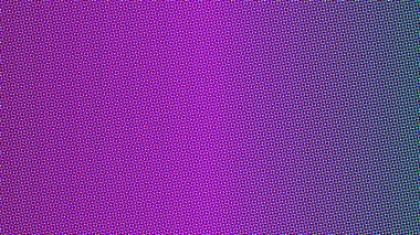 Renkli bir yarım ton nokta deseni gradyanı gösteren bir dijital ekran veya yazdırma görüntüsü.