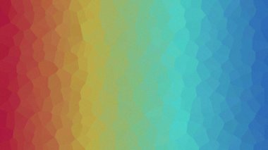 Değişken renk geçişi ve geometrik çokgen dokusuna sahip canlı soyut desen.