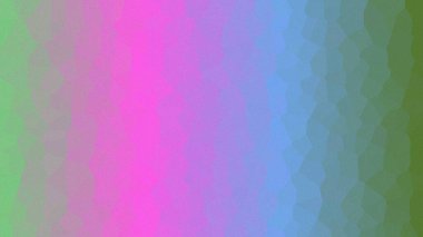 Canlı yeşil, pembe ve mavi renkli soyut düşük polyester gradyan..
