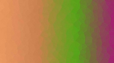Turuncu, yeşil ve morumsu geometrik çokgen dokuya sahip canlı gradyan arkaplan.