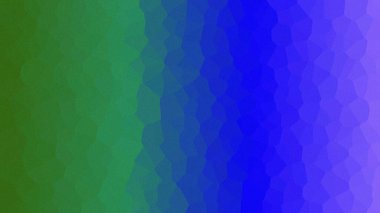 Yeşil, mavi ve mor çokgen mozaik dokusuna sahip dinamik soyut arkaplan.