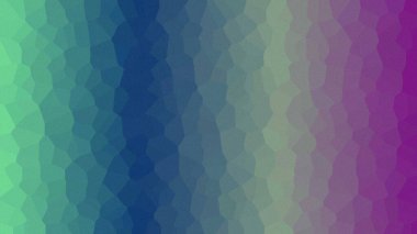 Canlı yeşil, mavi ve mor hücresel gradyan içeren soyut geometrik desen.