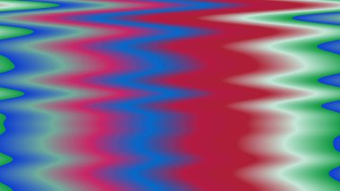 Kırmızı, mavi, yeşil ve beyaz zigzag dalgalarının canlı bir karışımına sahip soyut arkaplan.