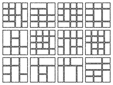 Dynamic glitch pixel style bento grid artwork created for eye catching layouts using digital effects