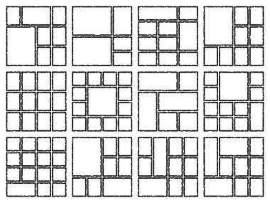 Futuristic abstract glitch pixel style bento grid design crafted for creators seeking digital expression
