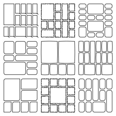 High quality outline bento grid mix illustrations suited well for modern web designer requirements