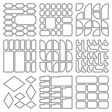 Fresh outline bento grid mix templates perfect for contemporary creative presentations and design showcases