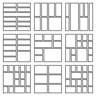 Elegant modern zigzag postage bento grid set made for inspiring talented designers