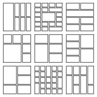 Creative professional zigzag postage bento grid artwork created for consistent brand focused design