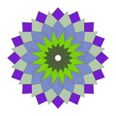 Yaratıcı renkli mandala çiçeği çizimi ayrıntılı dengeli geometrik süsleme ve sanatsallığı gösteriyor