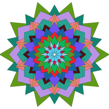 Yaratıcı renkli çiçek mandala Işıl ışıl dekoratif geometrik sanatsal armoni