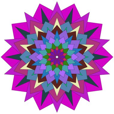 Canlı geometrik mandala sanat eserleri zarif soyut çiçek sanatsal desenlerinden esinlenilmiştir.