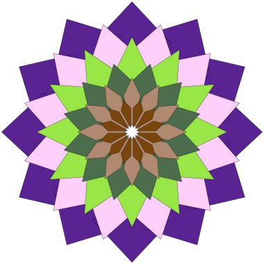 Yaratıcı geometrik mandala sanat eserleri. Renkli, soyut çiçekli desenleri ahenkle harmanlıyorlar.
