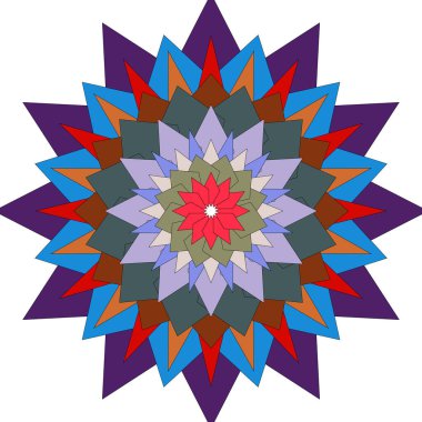 Zarif renkli soyut çiçek mandala sanat eseri dengeli dekoratif çiçek düzenlemeleri