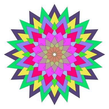 Renkli Mandala Sanatsal Çalışmaları Dinamik Sanatsal Akış ile Çarpıcı Soyut Çiçek Örnekleri