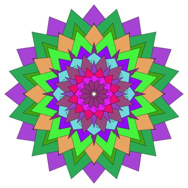 Renkli zengin mandala çiçeği soyut illüstrasyon parlak yaratıcı sanatsal oda tasarımı çözümleri için idealdir